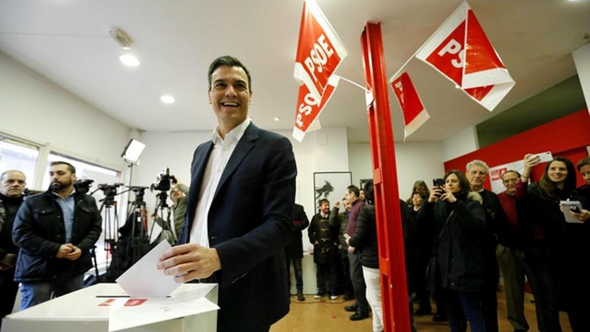 Pedro Sánchez, vota la consulta a la militancia del Acuerdo de Gobierno Reformista y de Progreso