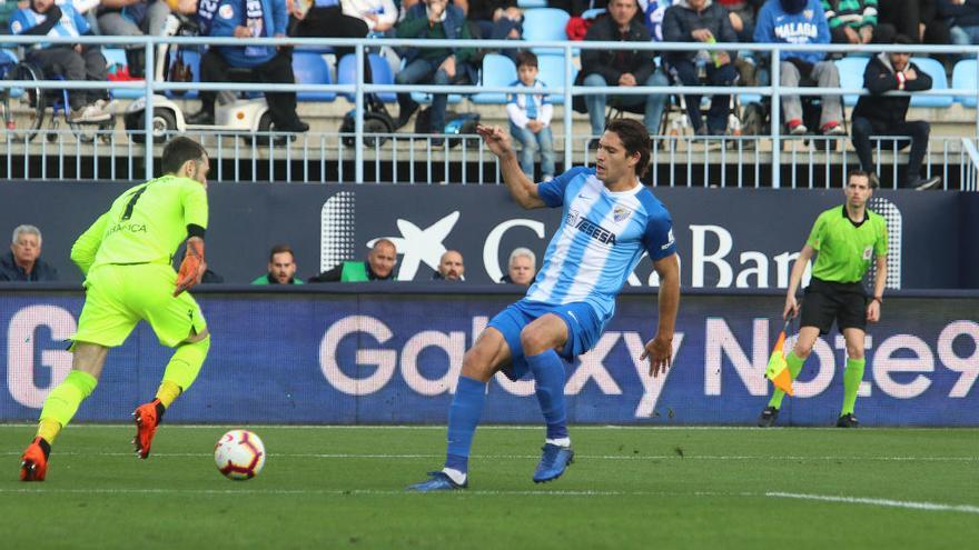 El gol, y sobre todo Blanco Leschuk, es la principal asignatura pendiente del Málaga CF.