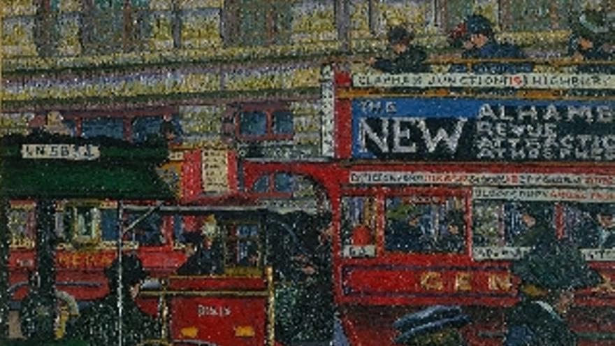 &quot;Piccadilly Circus 1912&quot;, de Charles Ginner, obra que forma parte de la exposición que puede visitarse en la Tate Britain desde el próximo miércoles hasta el 5 de mayo, y que reúne más de un centenar de obras del Grupo de Camden Town, llamado así por el barrio de Londres en el que vivían varios de sus integrantes, que, fascinados por la llegada de la modernidad al Reino Unido, contribuyeron a renovar el arte británico en vísperas de la Primera Guerra Mundial