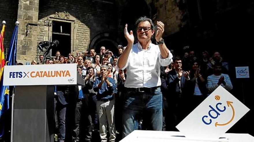 Artur Mas, ahir, al míting de presentació de les llistes de CDC a Barcelona