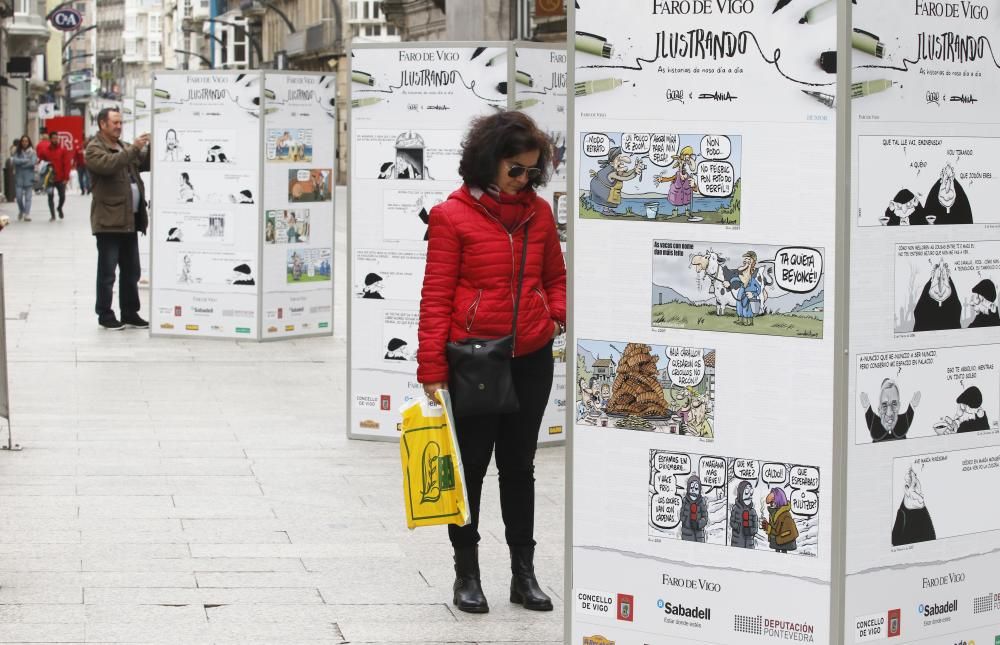 El público disfruta de la exposición de humorismo gráfico de FARO