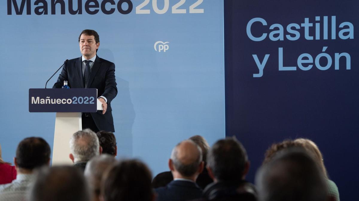 Mañueco, durante su intervención en el acto celebrado en Zamora. |