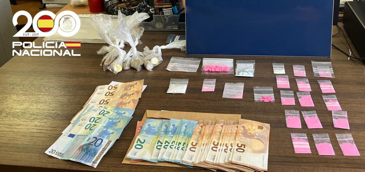 Droga y dinero intervenido por la Policía en una de las intervenciones en la Estación Intermodal.