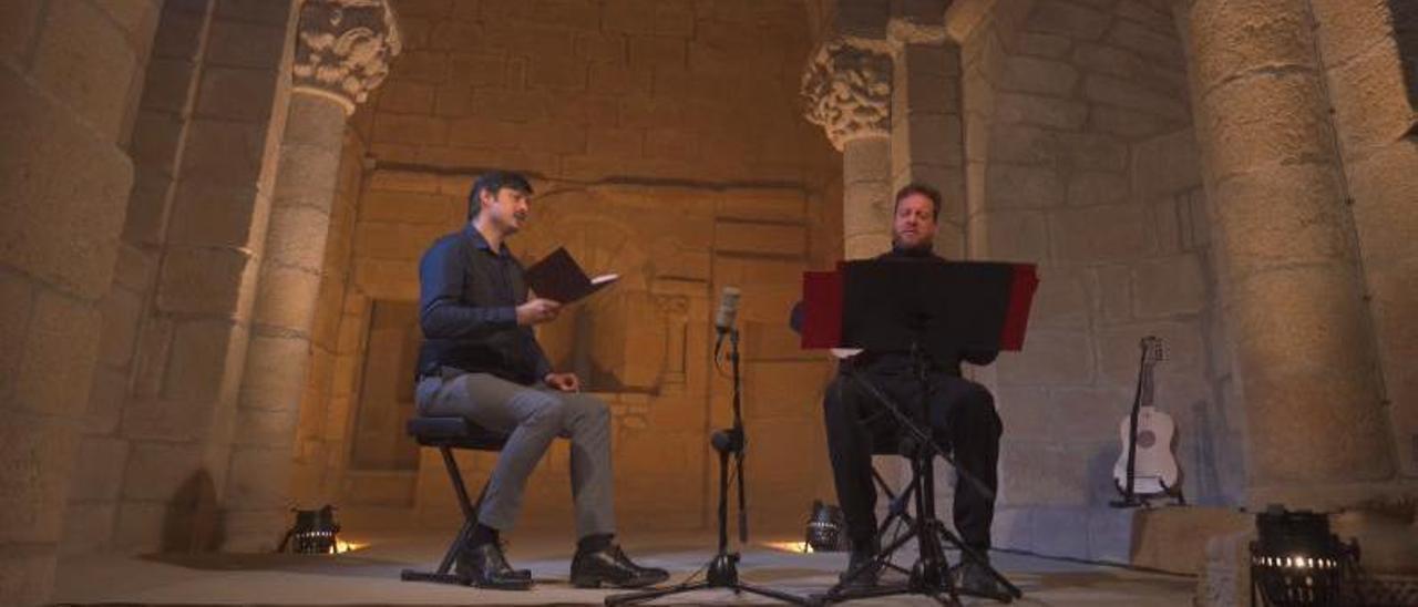 Un momento de la grabación del concierto en la capilla de San Vicente de la catedral de Tui.   | // FDV