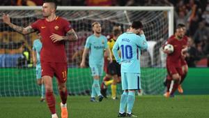 Messi, desolado ante Dzeko
