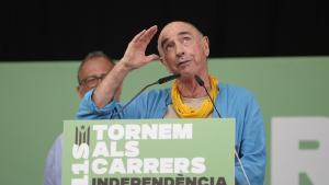 El presidente de la ANC, Lluís Llach, durante el acte de celebración de la pasada Diada