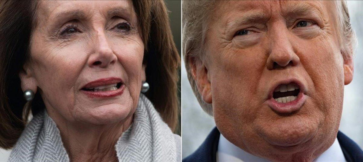 Donald Trump, presidente de EEUU, y Nancy Pelosi, presidenta de la Cámara de Representantes.