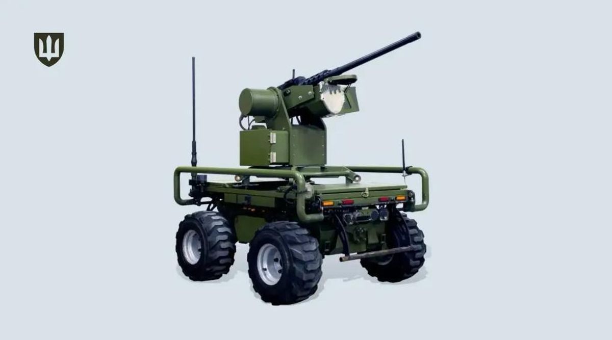 Robot de ataque en tierra D 21, cuyo uso ha sido recientemente desvelado por el ejército ucraniano