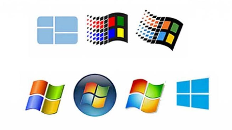 Los logos históricos de Windows.