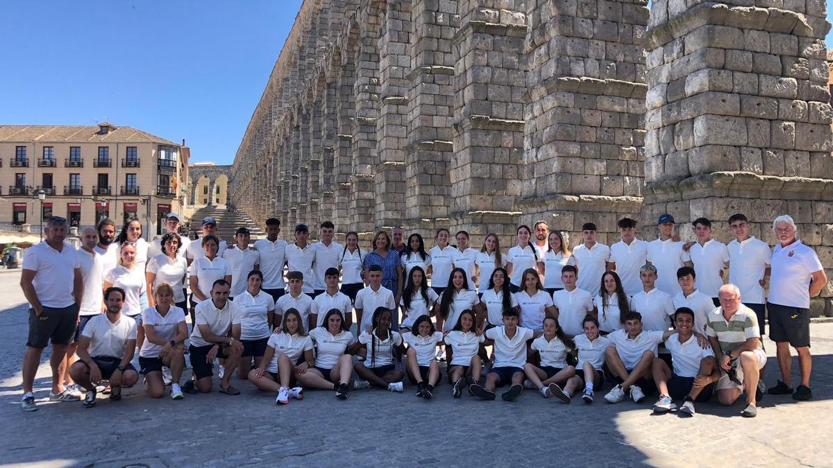 El combinado nacional sub 18, durante su concentración en Segovia antes de viajar a Jerualén.