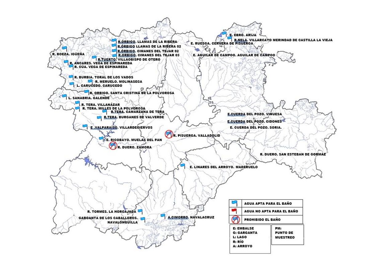 Zonas de baño en la provincia de Zamora
