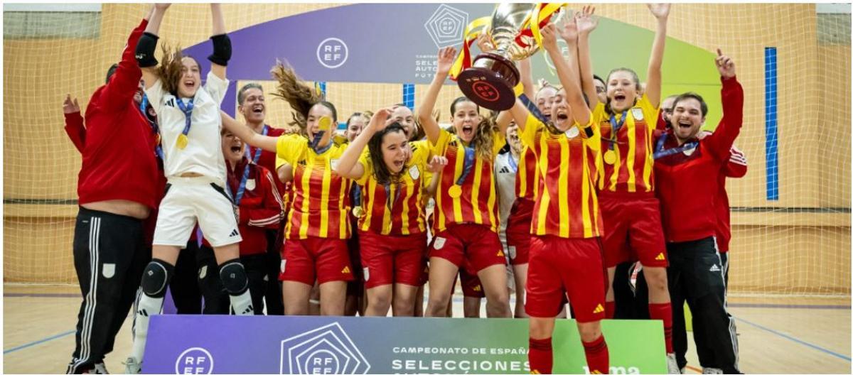 Celebració de la selecció catalana sub-14