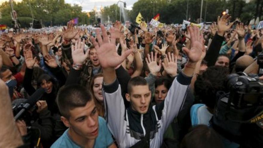 Tercera protesta de la semana del 25-S en Madrid