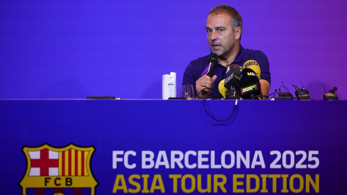 Hansi Flick, en rueda de prensa