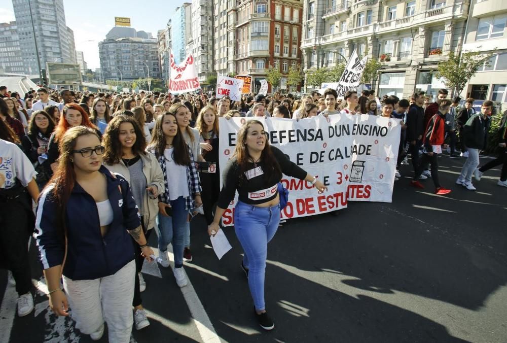 Protestas en A Coruña contra Lomce y reválidas