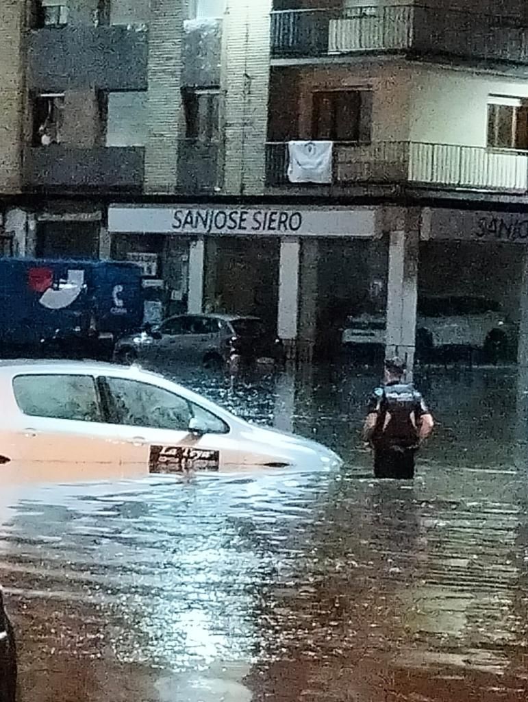 En Imágenes: Inundación en Pola de Siero tras una espectacular tromba de agua