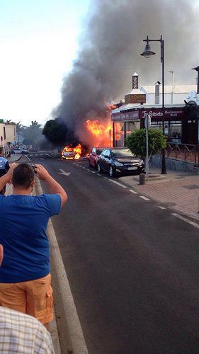 Incendio en Puerto del Carmen (Lanzarote)