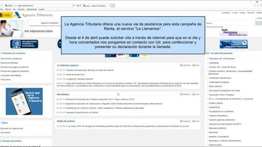 Declaración de la Renta: ¿Cómo funciona el servicio de atención 'Le Llamamos'?