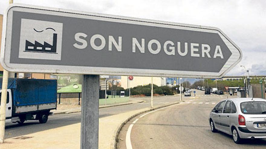 Zona de acceso del polígono de Son Noguera.