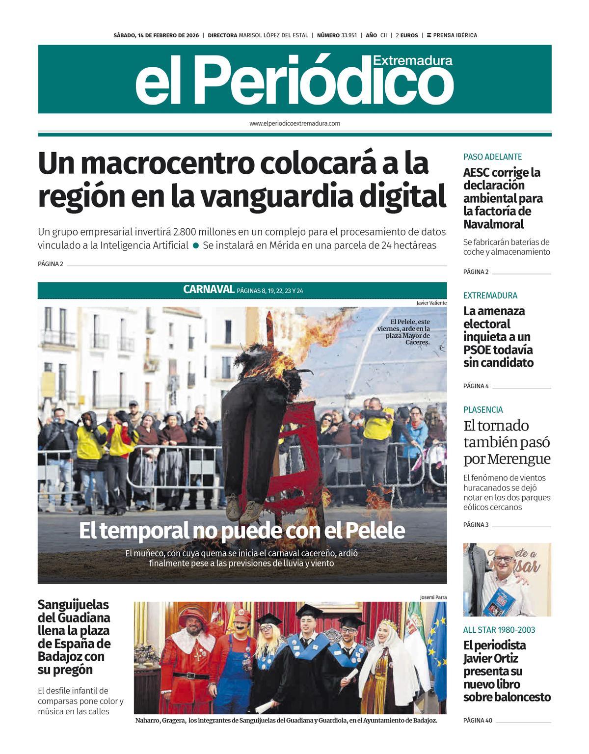 Consulta la portada correspondiente al día 14 de febrero de 2026