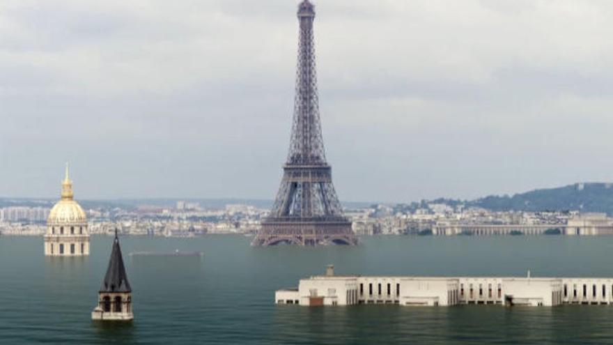 Una imagen que recrea un París inundado.
