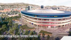 Visión exterior sud del nuevo Camp Nou