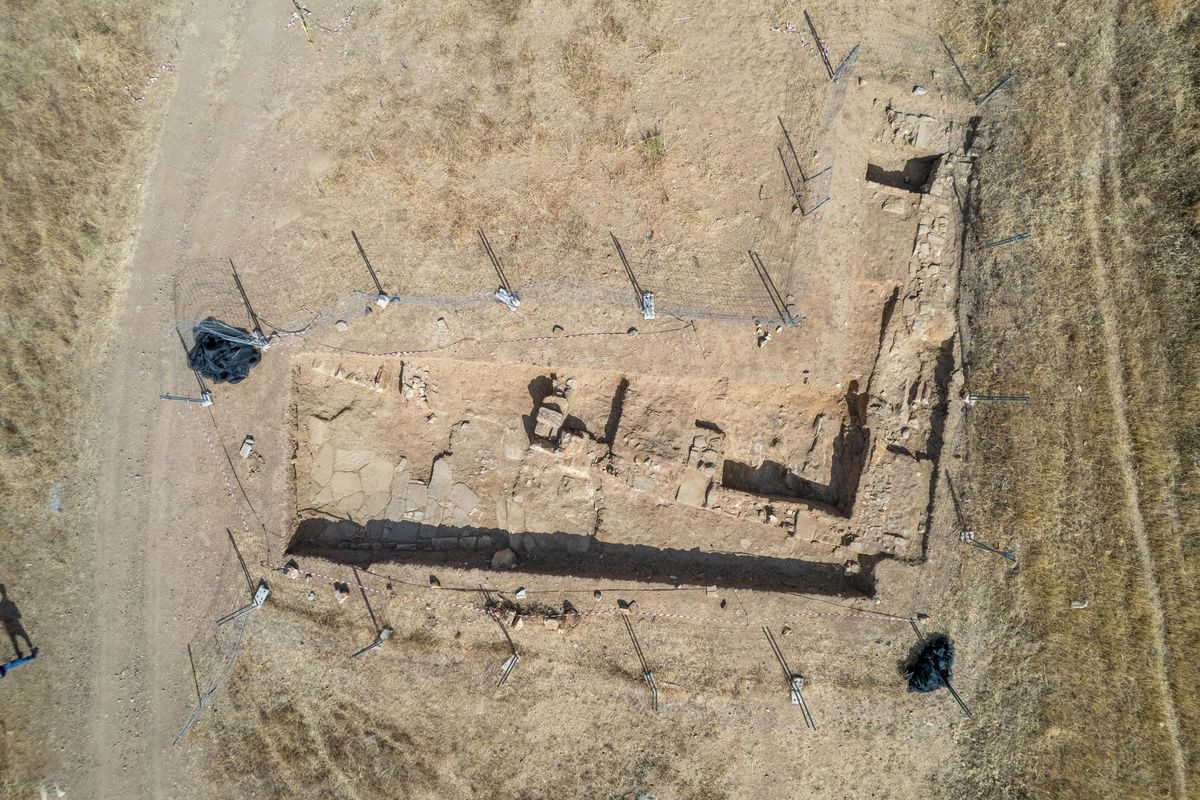 Vista aérea de las excavaciones de Mellaria en una imagen de archivo.