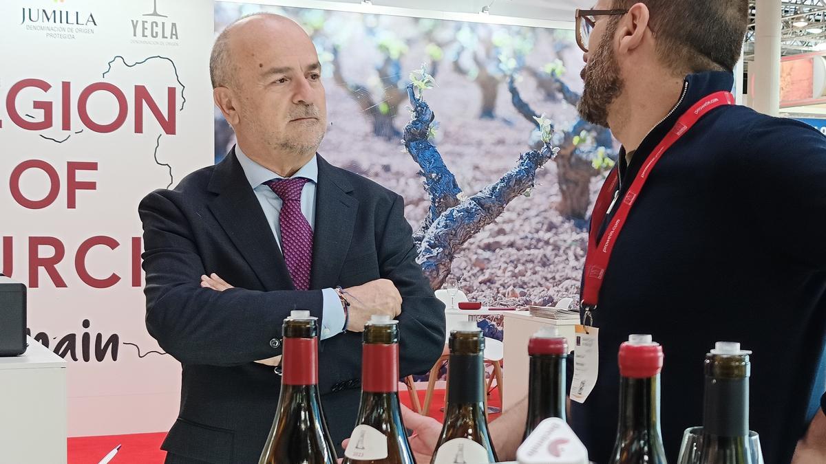 El secretario general Francisco González Zapater, ayer en la Feria ProWein