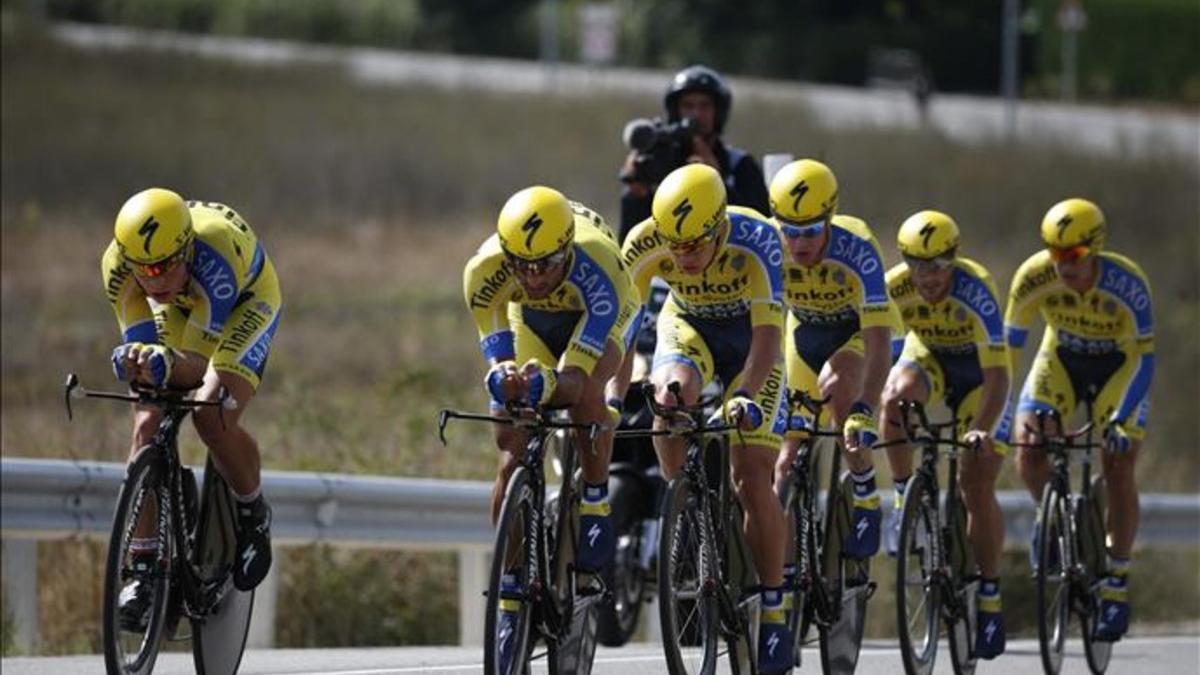 El Tinkoff de Alberto Contador será el último en tomar la salida en la contrarreloj por equipos