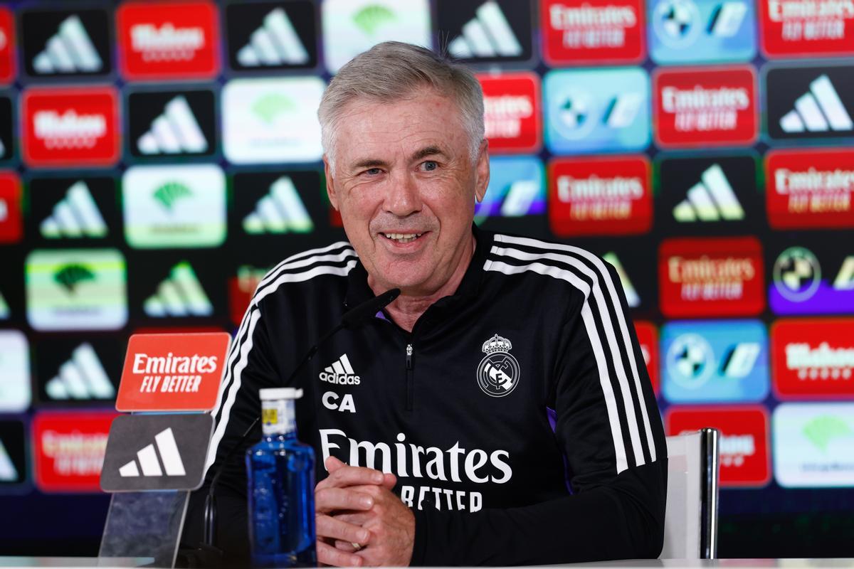 El entrenador del Real Madrid, Carlo Ancelotti, en rueda de prensa. Foto: Europa Press / Vídeo: PI Studio