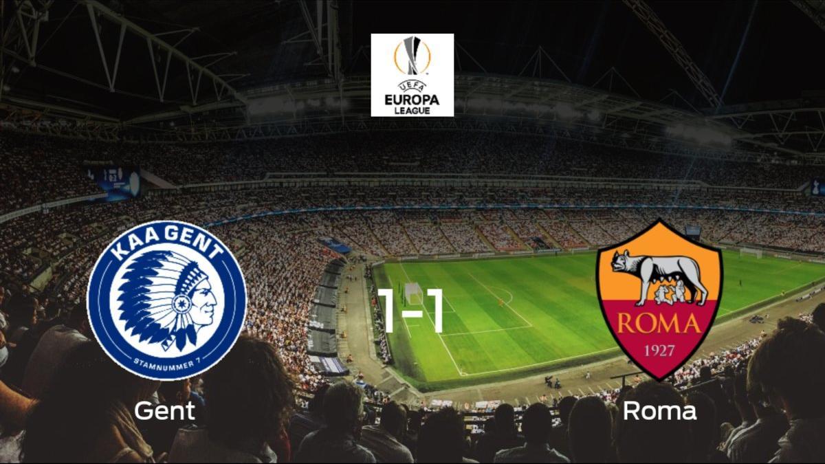 La AS Roma supera al Gent en la eliminatoria tras empatar a uno en el Ghelamco Arena