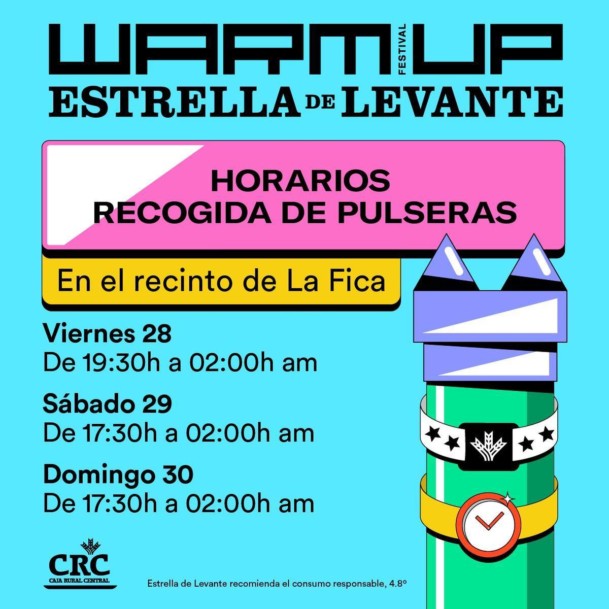 Horario de recogida de pulseras