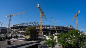 El Camp Nou, en obras este julio pasado en Barcelona.