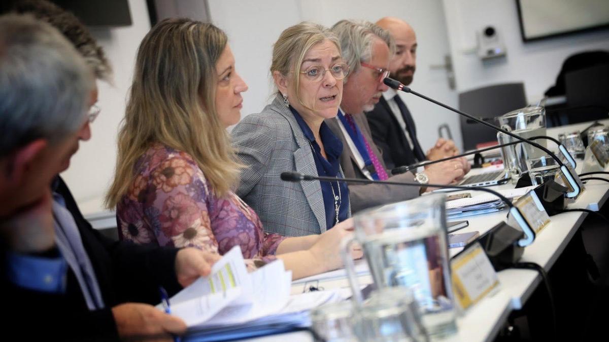 La secretaria de Estado de Función Pública, Consuelo Sánchez, durante la reunión de este miércoles.