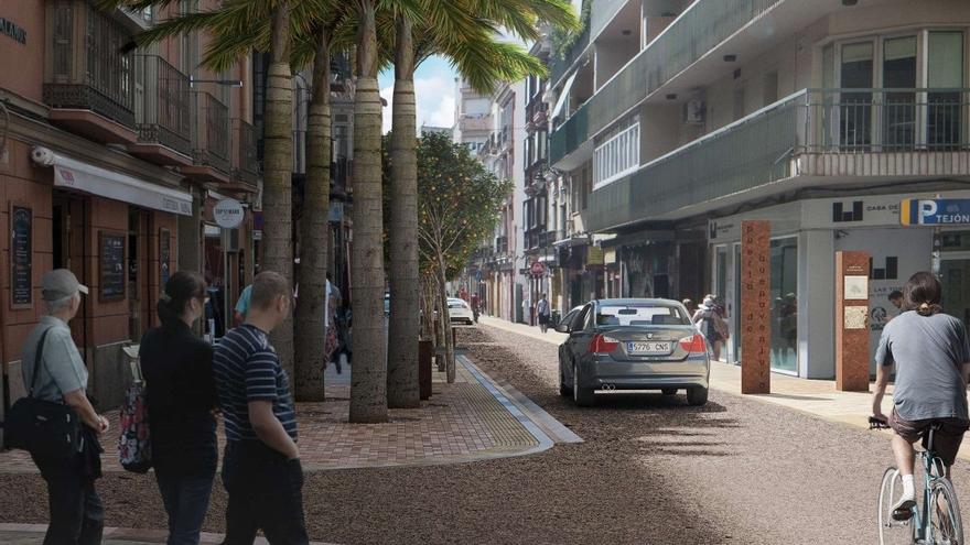 La renovación semipeatonal de la calle Álamos durará diez meses