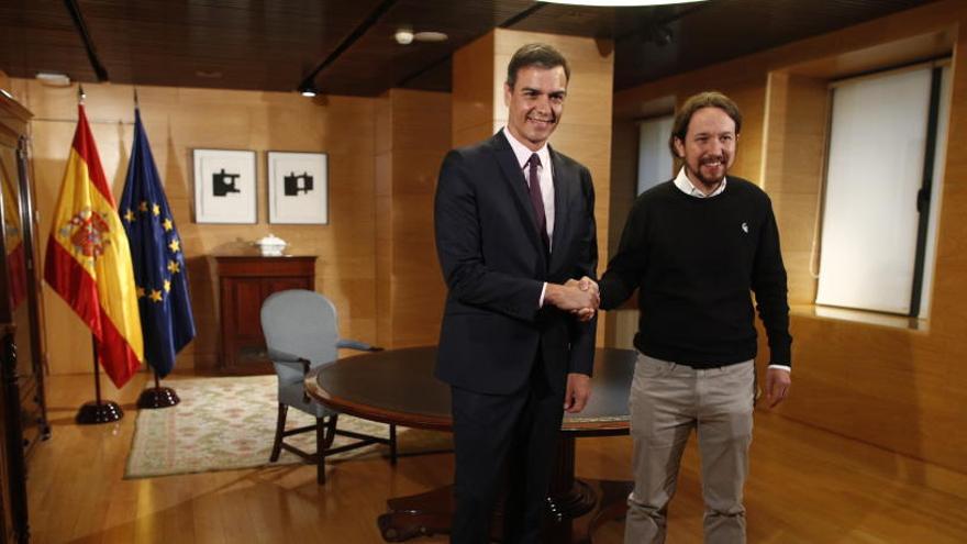 Sánchez e Iglesias negocian un &quot;gobierno de cooperación&quot;.