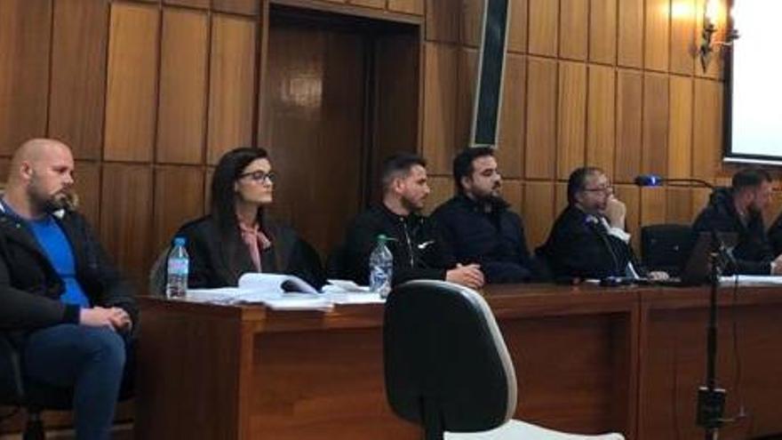 Banquillo de los acusados en la Audiencia, hoy.