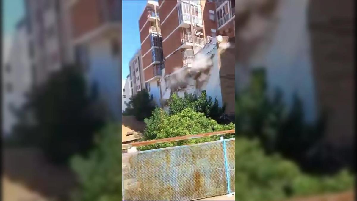 VÍDEO | Momento del colapso de un edificio en Teruel