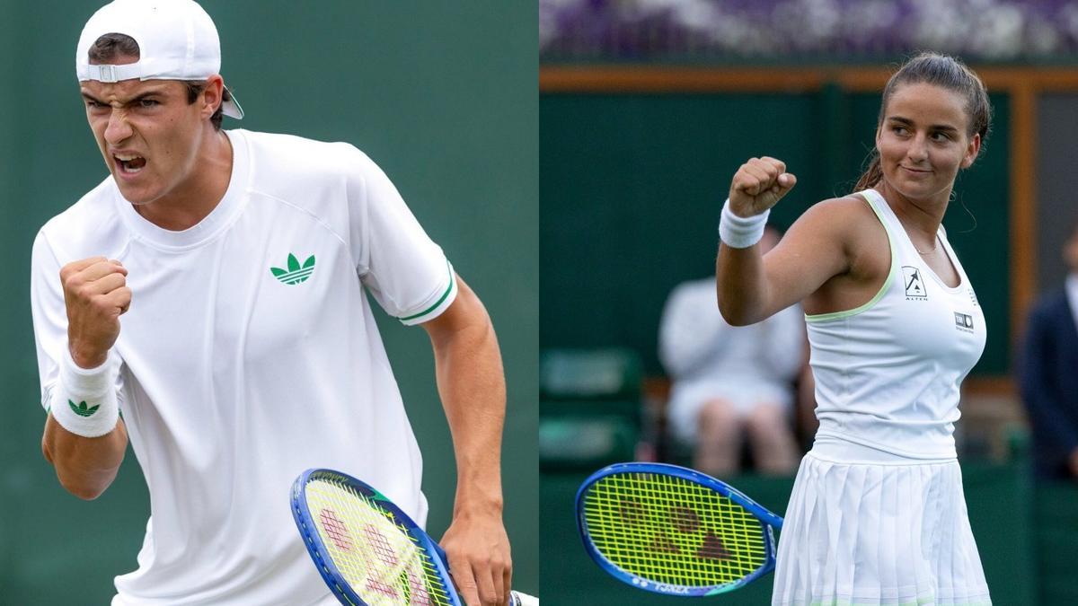 Andrés Santamarta y Charo Esquiva celebrando en Wimbledon