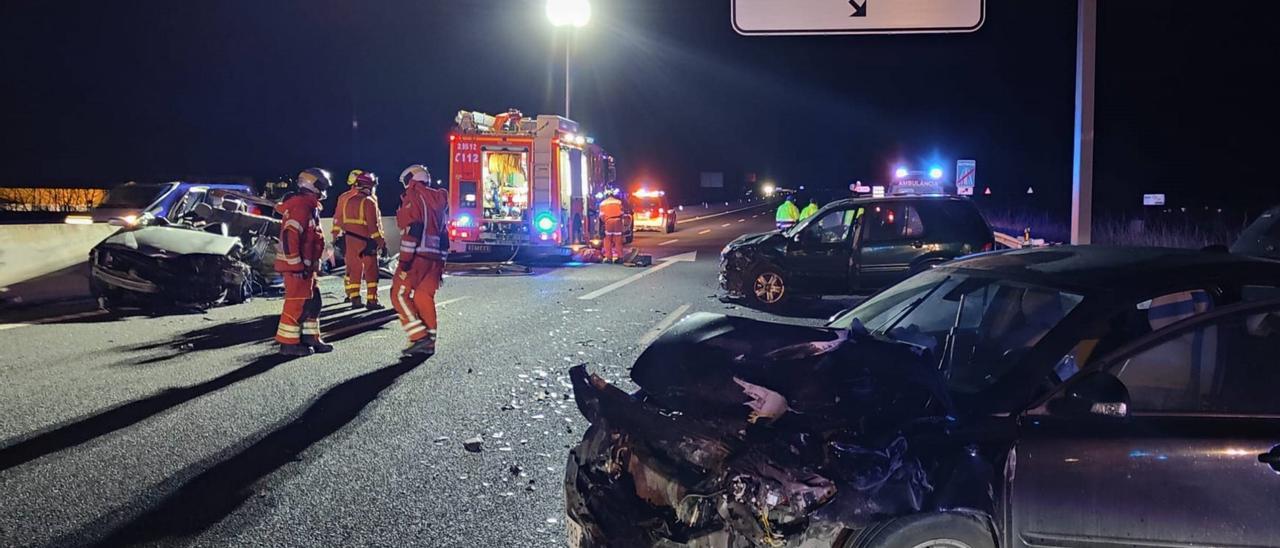 Escena del accidente, el domingo por la noche