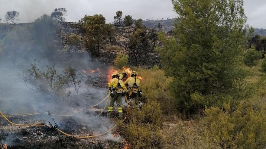 Efectivos a pie de monte, en Jumilla.