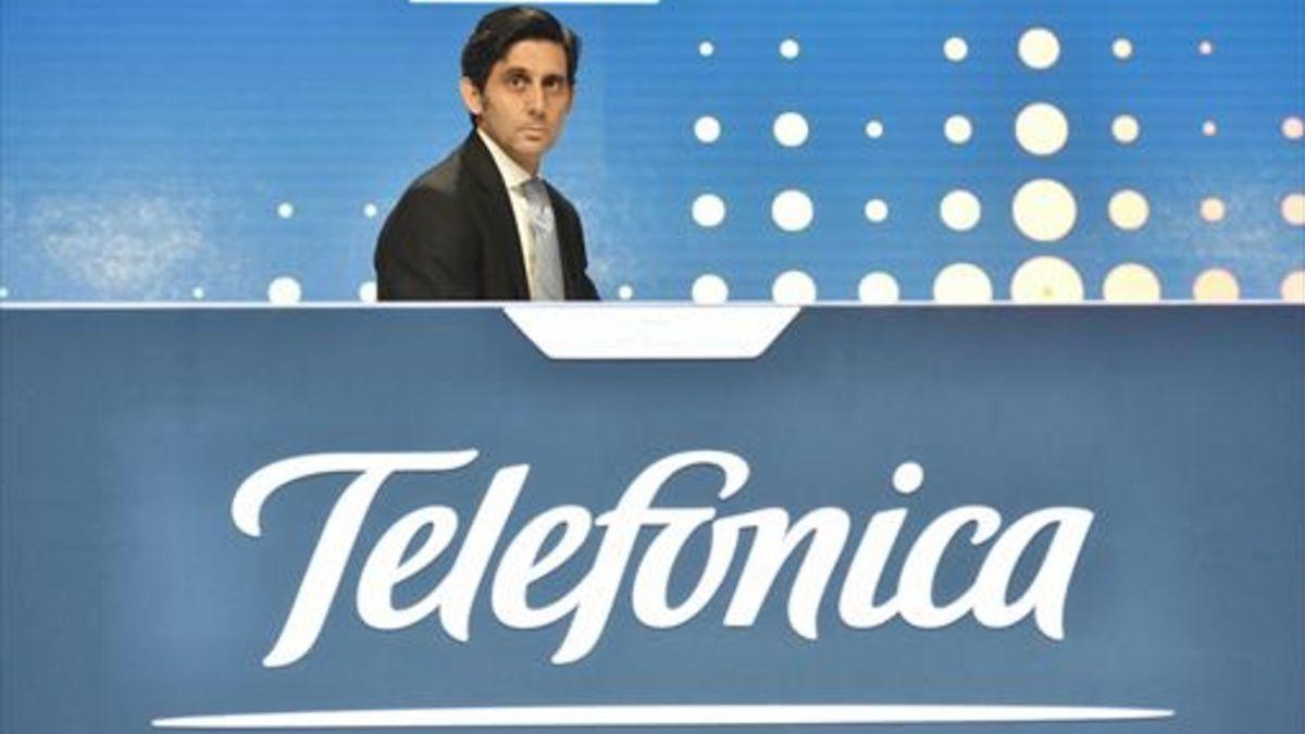 El presidente de Telefonica, José María Álvarez-Pallete, en la junta general de accionistas de la empresa.