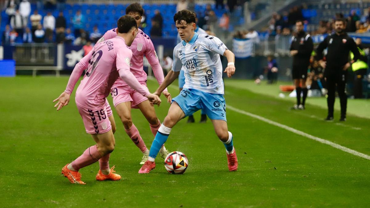 Ochoa debutó este miércoles con el primer equipo del Málaga CF.