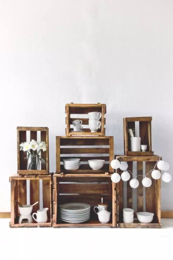 Cajas de madera para crear ambientes