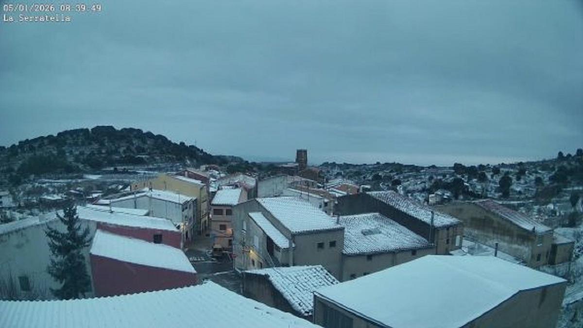 La Serratella nevada, a través de la cámara de Avamet.