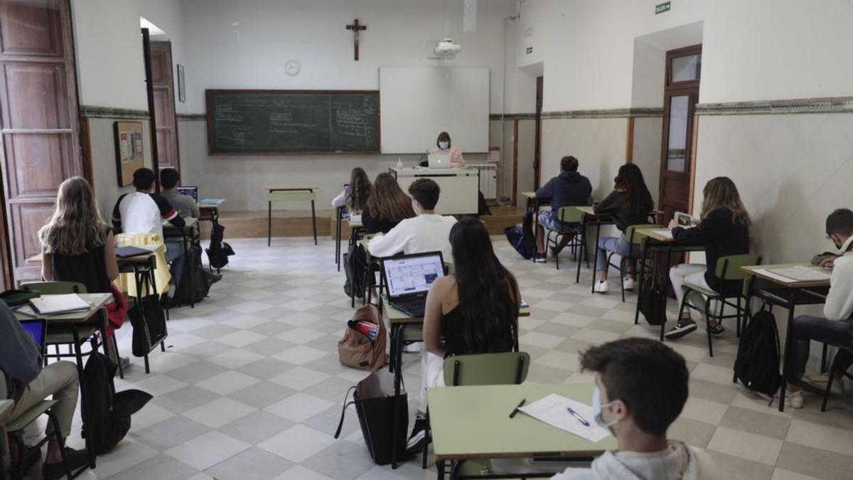 Aula de un centro concertado de Mallorca