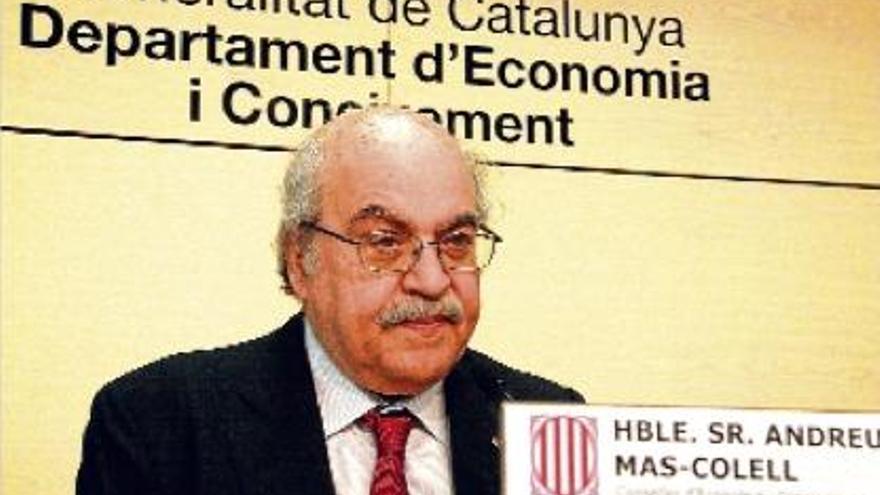 El conseller Andreu Mas-Colell en la presentació del pla per prevenir i reduir el frau fiscal