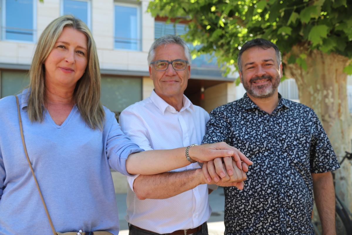 Sílvia Ripoll (Junts), Josep Maria Martínez (PSC) i Fèlix Llorens (GdP) artífexs del pacte