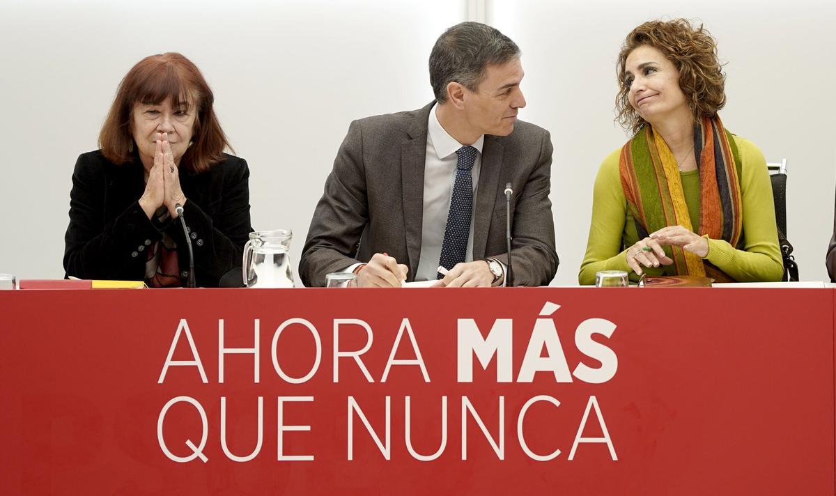 El presidente del Gobierno y secretario general del PSOE, Pedro Sánchez, durante una reunión de la ejecutiva del partido en Ferraz.