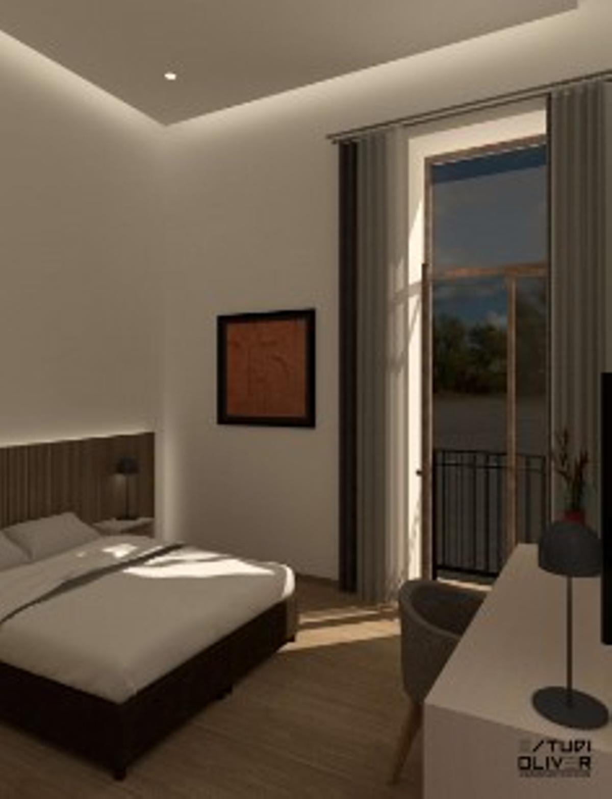 Interior de una de las habitaciones.